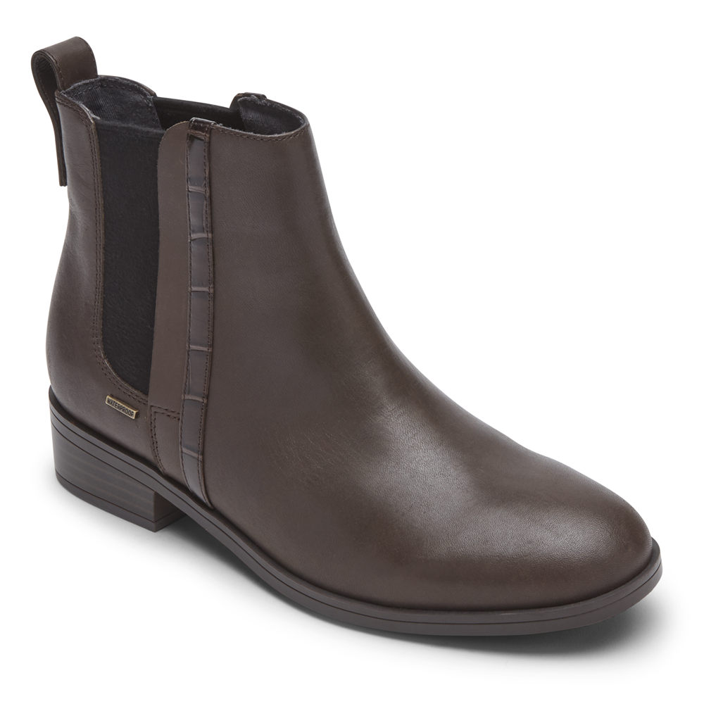 Rockport Boots For Womens Dark Brown - Larkyn Chelsea - RU4682051